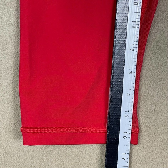 Lululemon Athletic Capri Pants Womens 8 Red Side Pocket Stretch Elastic Waist - Picture 6 of 11